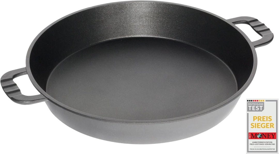 AMT Gastroguss "Klaus grillt Grossraum - Grillpfanne für Garten und Grill, Ø 50 cm, 7 cm hoch, Alugu