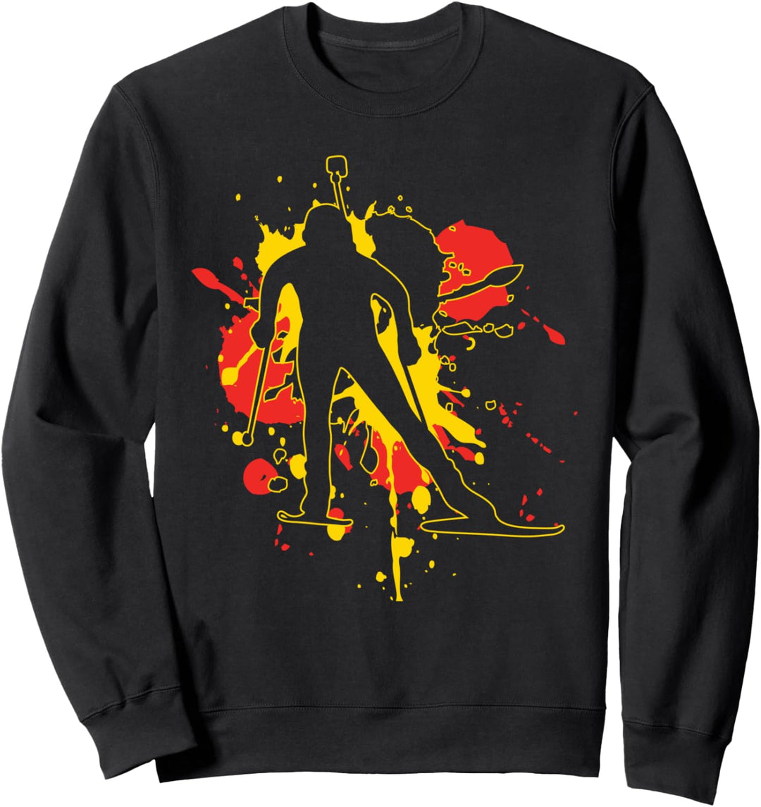 Deutschland Flagge Biathlonist - Deutscher Biathlon Sweatshirt