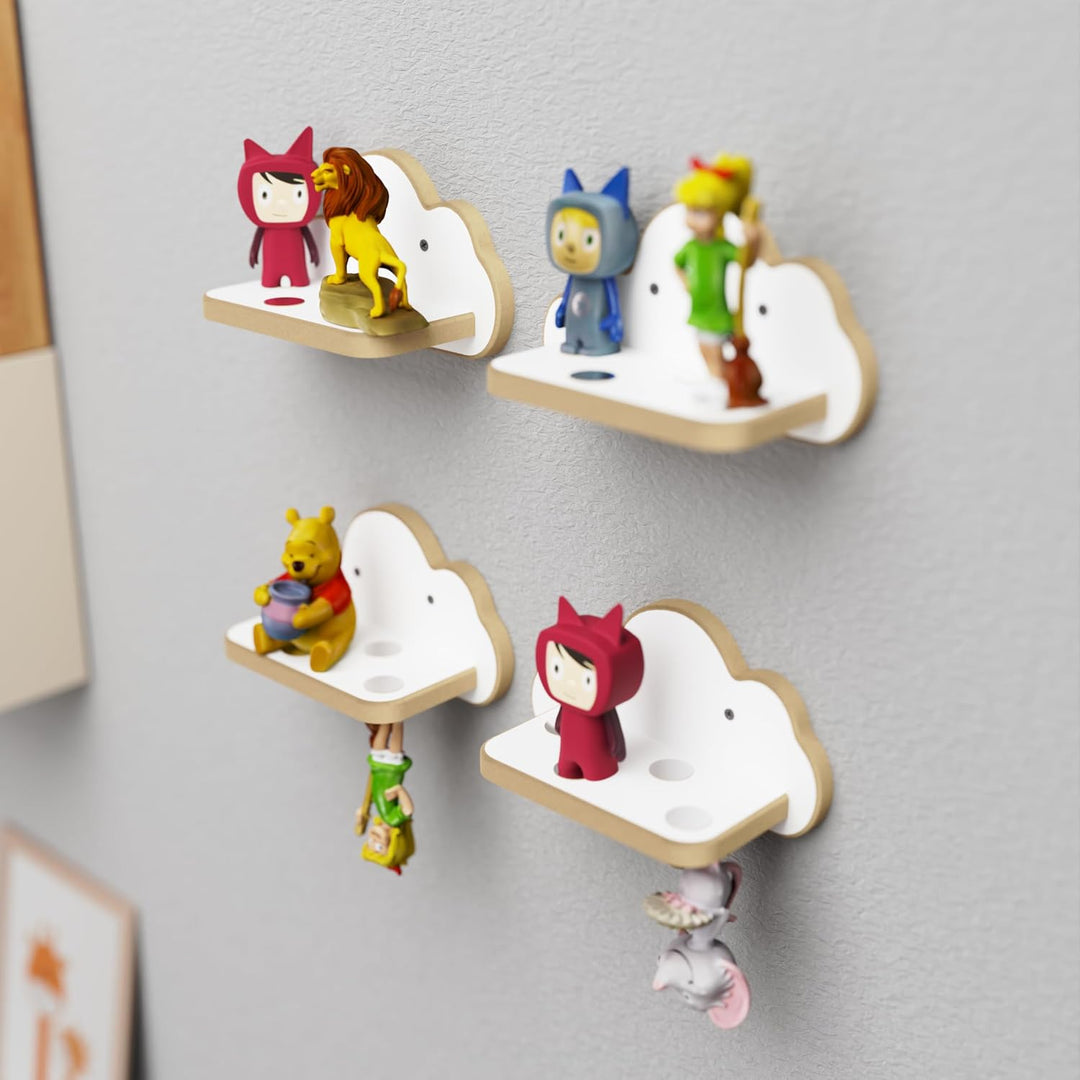 Holzura Regal für Toniefiguren, Wandregal für Kinder, Aufbewahrung für Tonies und Tonibox, Kinderreg