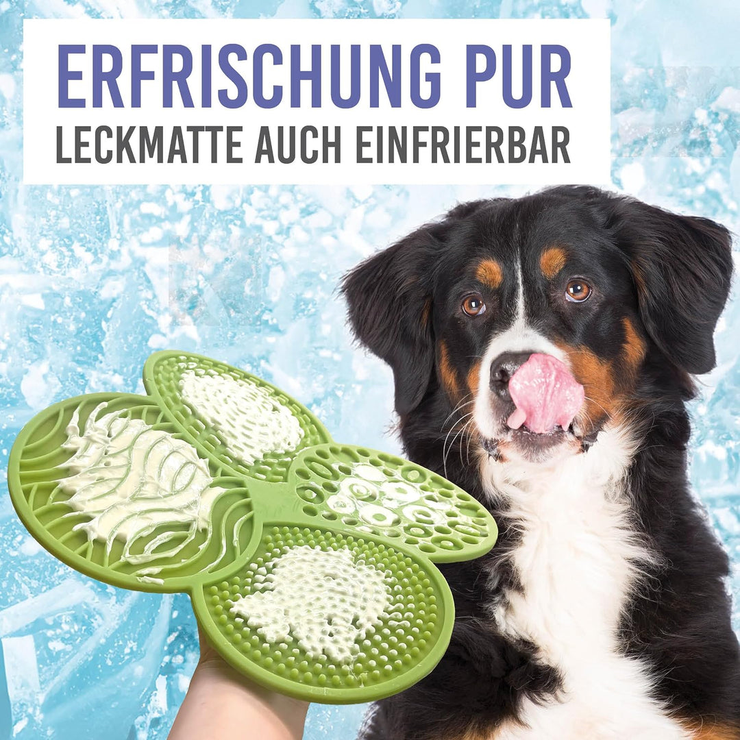 Schleckmatte für Hunde I Lebensmittelecht vom TÜV SÜD geprüft I 23x23 cm I 2 Stück + Spatel I Hundel