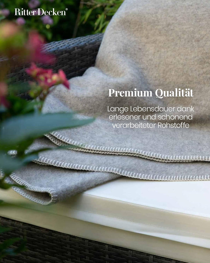 Ritter Decken Gotland Wolldecke 150x100cm | Echt &amp; Naturbelassen | 50% Gotland-Wolle &amp; 50% Süddeutsc