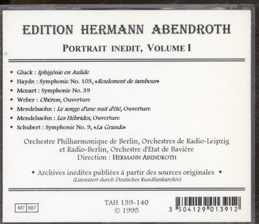 Hermann Abendroth,Volume 1, Audio-CD