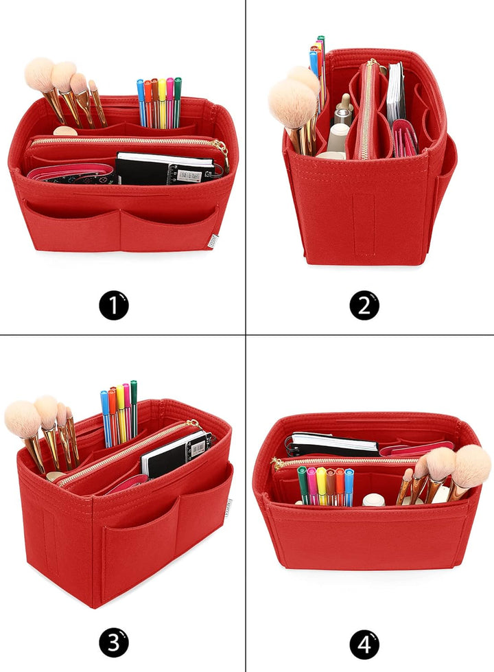 Organisatorischer Tascheineinsatz aus Filz mit Reissverschluss, passend für Speedy-Neverfull-Tasche,