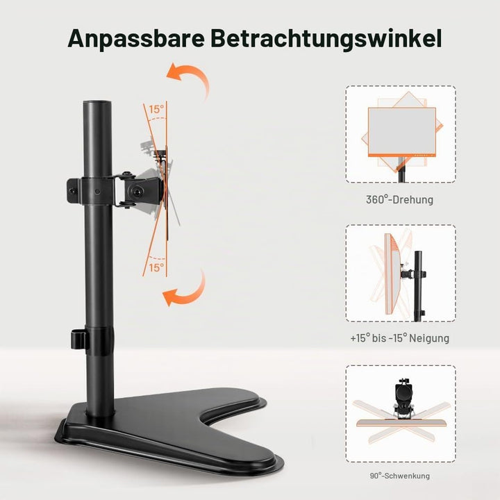 KKTONER Universal Monitor Ständer Bildschirm Stand Metallfuss Freistehendes Tischchen Halterung für