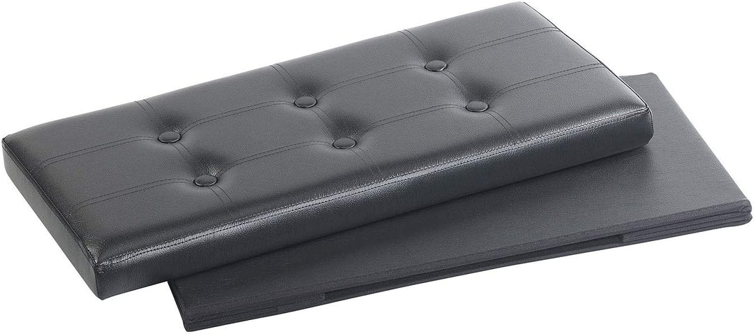 infactory Aufbewahrungsbox: 2er-Set Faltbare 2in1-Sitzbänke und -truhen, 80 l, bis 300 kg, schwarz (