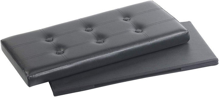 infactory Aufbewahrungsbox: 2er-Set Faltbare 2in1-Sitzbänke und -truhen, 80 l, bis 300 kg, schwarz (