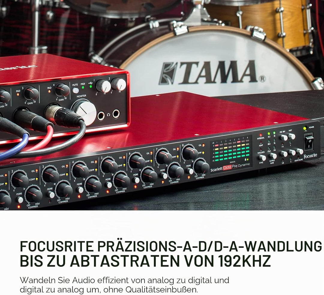 Focusrite Scarlett OctoPre Dynamic für die Aufnahme, Produktion und den Live-Einsatz — Achtkanal-Mik