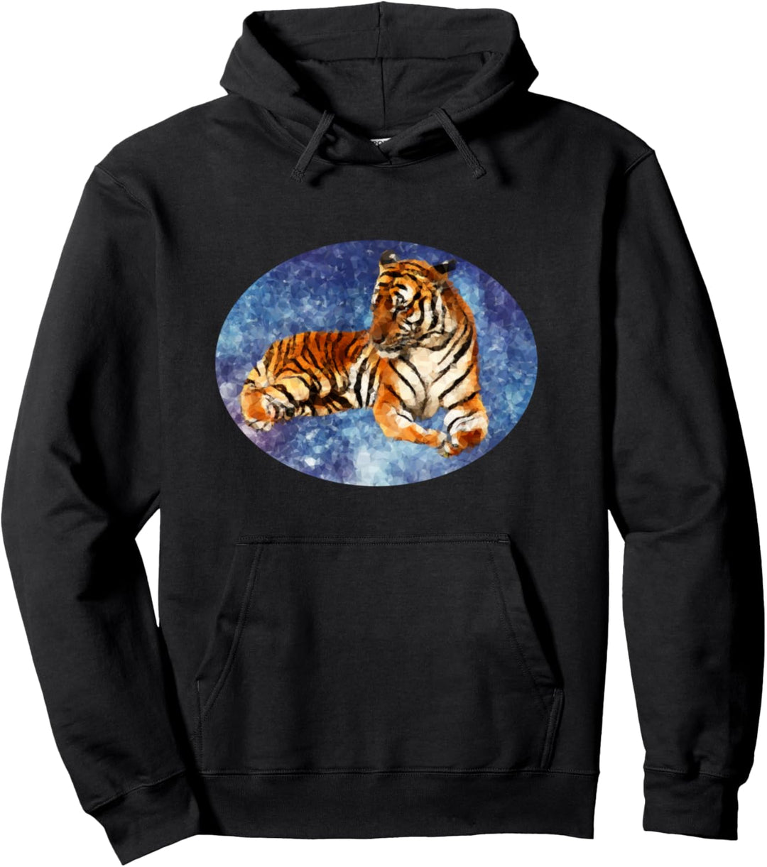 Tiger Motiv Raubkatzen Katzen Dschungel Krallen Zähne Tiger Pullover Hoodie