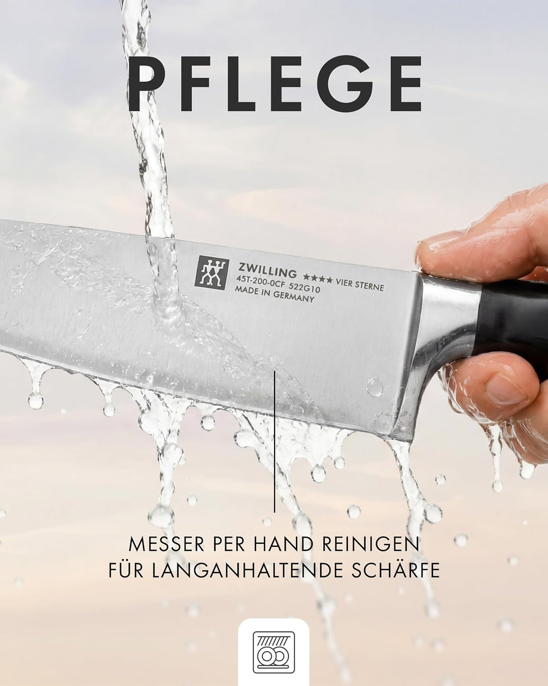 Zwilling 31071-161-0 Vier Sterne Kochmesser, Rostfreier Spezialstahl, Sonderschmelze, Kunststoff, 16