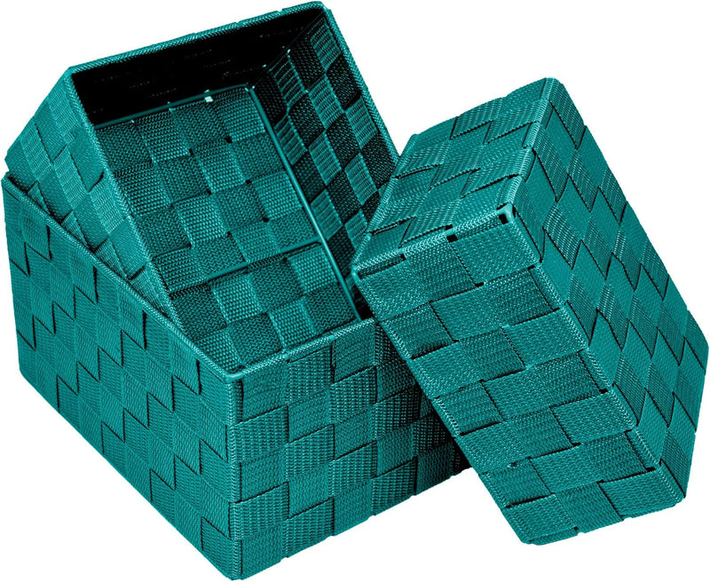 Lashuma Badkörbe 3er Set, Box Grössen: 24x18x14 cm, 21x16x12 cm und 19x14x10 cm, Offene Regalkörbe F