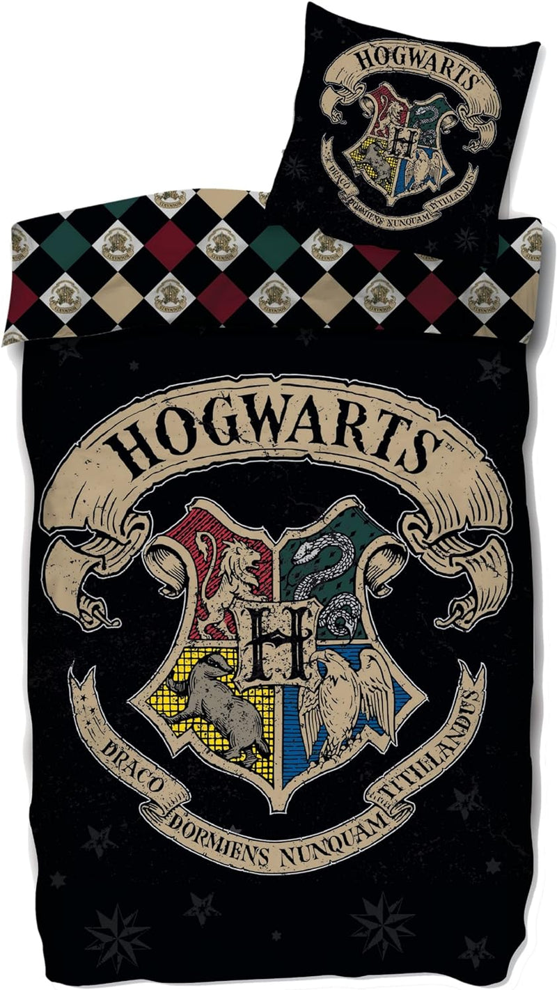 SkyBrands Harry Potter Bettwäsche 135x200 80x80 Hogwarts Bettwäsche-Set 2-teilig Bettbezug Kissenbez