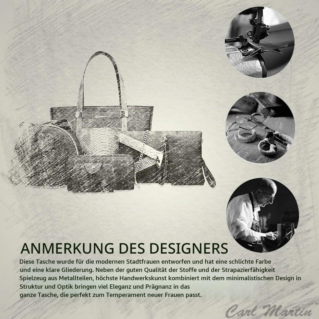NICOLE&amp;DORIS Handtaschen Damen 6 Stück Geldbörse für Damen Top-Griffe Umhängetaschen Brieftaschen Cr