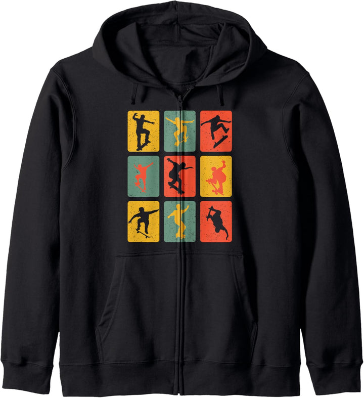 Retro Vintage Skater Skateboarder Longboard Skateboard Kapuzenjacke