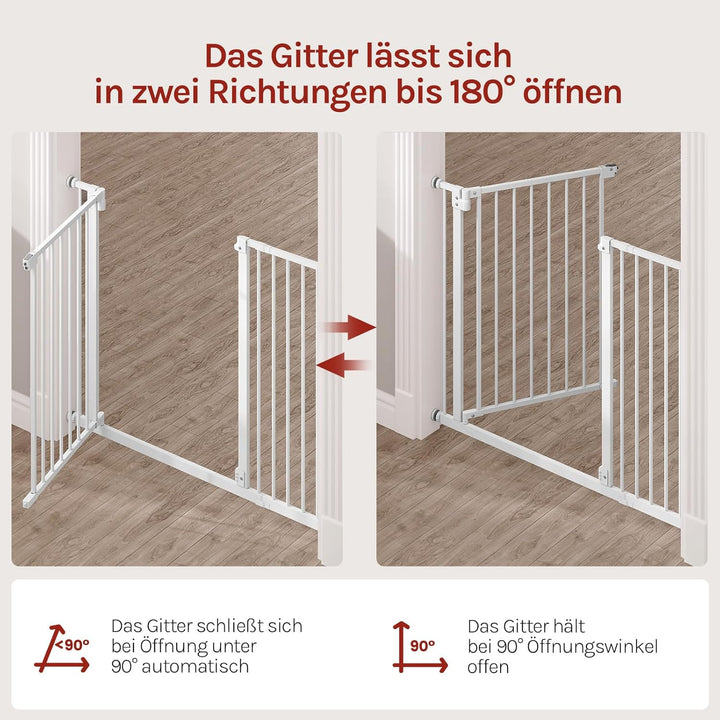 WOLTU Treppenschutzgitter, Türschutzgitter, Absperrgitter, inkl. 10 cm Verlängerung, 75-97 cm, mit/o
