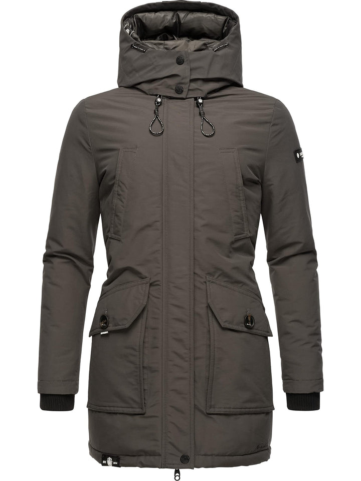 Navahoo Damen warmer Winter Kurzmantel Blizzardstorm XS-3XL XS Anthracite, XS Anthracite