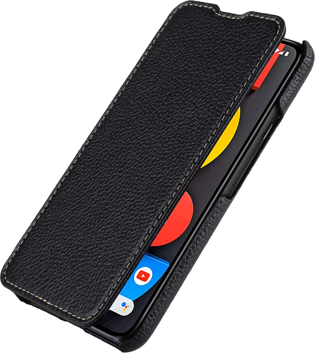 STILGUT Book Case kompatibel mit Google Pixel 5 Hülle aus Leder zum Klappen, Klapphülle, Handyhülle,