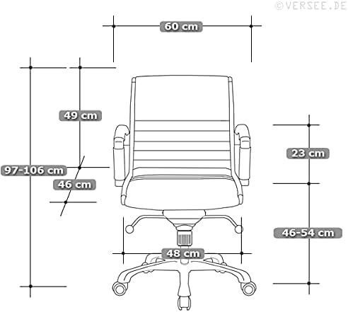 VERSEE Premium Stoff Bürostuhl Montreal in Schwarz - Ergonomischer Designstuhl für Büro und Home-Off