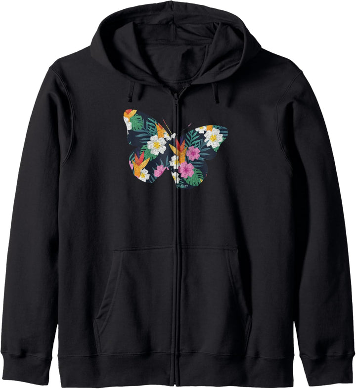 Niedlicher Blumen Schmetterling Kapuzenjacke
