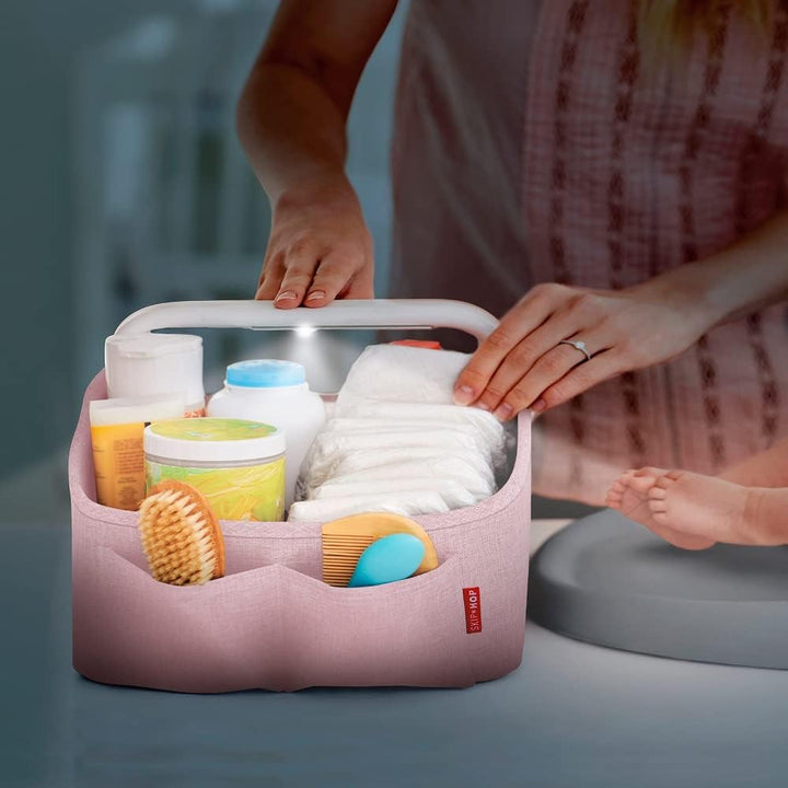 Skip Hop Windeltasche mit Touch-Sensor, Nachtlicht, Kinderzimmer-Stil, Pink Heather