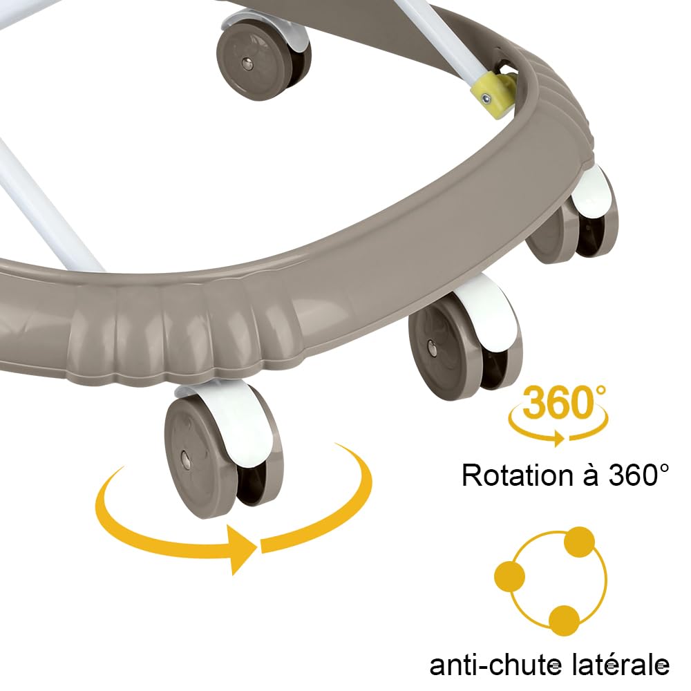 Lauflernhilfe für Babys, Jungen, Mädchen, mitwachsend, 2-in-1, mit Musik &amp; Trittbrett, Lauflernhilfe