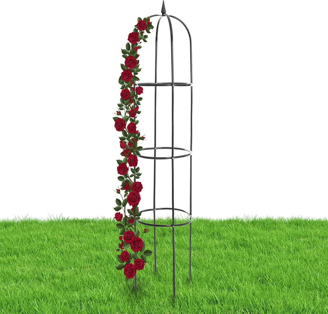 BigDean Rankhilfe Rosenbogen 40 x 200 cm grün witterungsbeständig - Obelisk Rankturm Rankenhilfe Ros