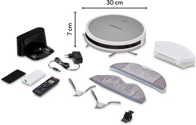 MEDION Saugroboter mit Wischfunktion und systematischer Navigation E35 SW (2000Pa Saugkraft, Gyro-Na