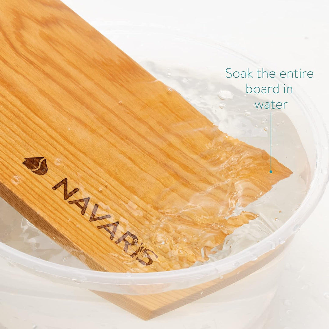 Navaris 6X Zedernholz Grillbretter zum Grillen - 35 x 14cm - Grill Zedernholzbrett Set - BBQ Grillbr