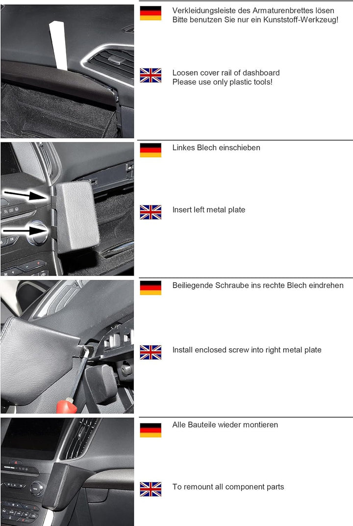 KUDA 2155 Halterung Kunstleder schwarz für Ford Galaxy/S-Max/Edge ab 2015, 2155