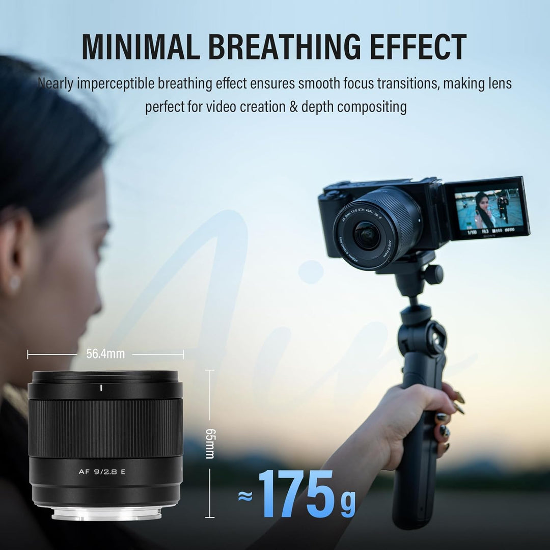 VILTROX 9mm F2.8 E Air AF 9mm F2.8 E Mount Objektiv für Sony E,Autofokus APS-C Ultraweitwinkel Prime