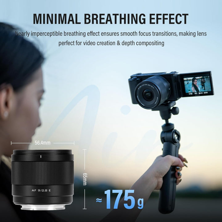 VILTROX 9mm F2.8 E Air AF 9mm F2.8 E Mount Objektiv für Sony E,Autofokus APS-C Ultraweitwinkel Prime