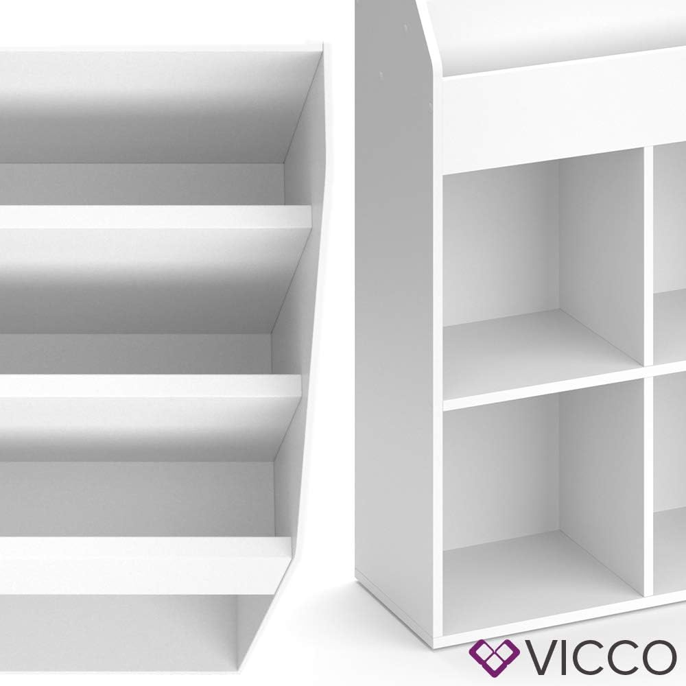 Vicco Kinderregal Luigi Weiss Spielzeugablage Bücherregal Aufbewahrungsregal Comic Regal für Kinder