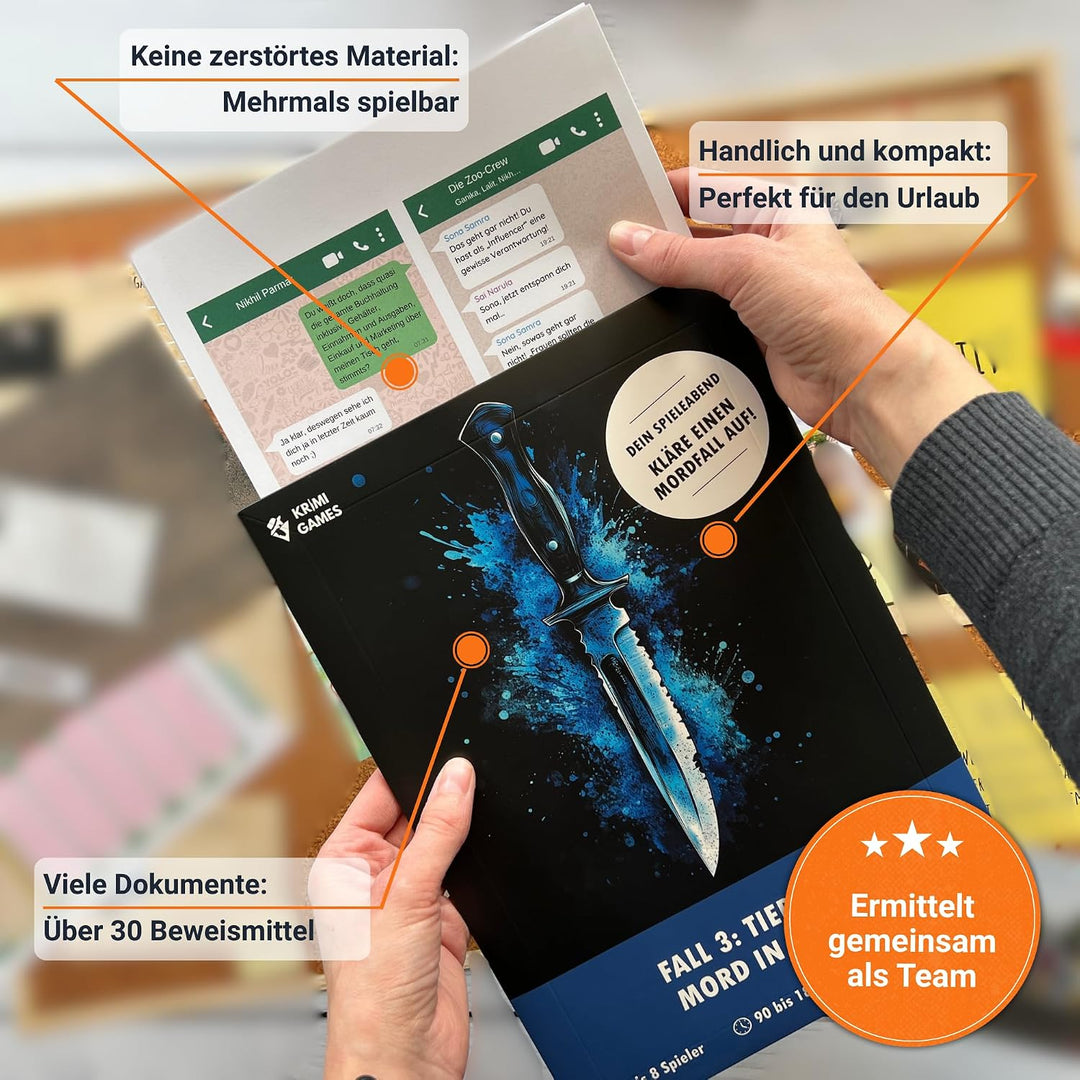 KrimiGames® Fallakten Spiele - Reales Crime Game für Zuhause - Kriminalfälle lösen - Krimi-Spiel für