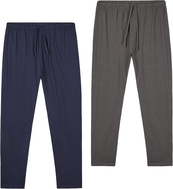 CityComfort Herren Schlafanzughose Lang mit Seitentaschen & elastischem Bund, 2er Pack M Bund mit Ko