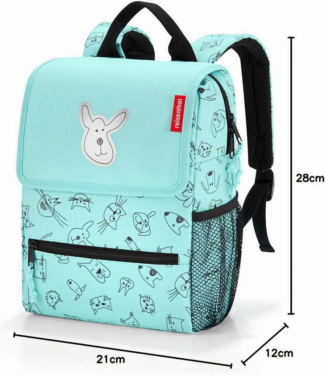 reisenthel backpack kids Kinder-Rucksack 21 x 28 x 12 cm/5 l cats and dogs mint, Cats And Dogs Mint