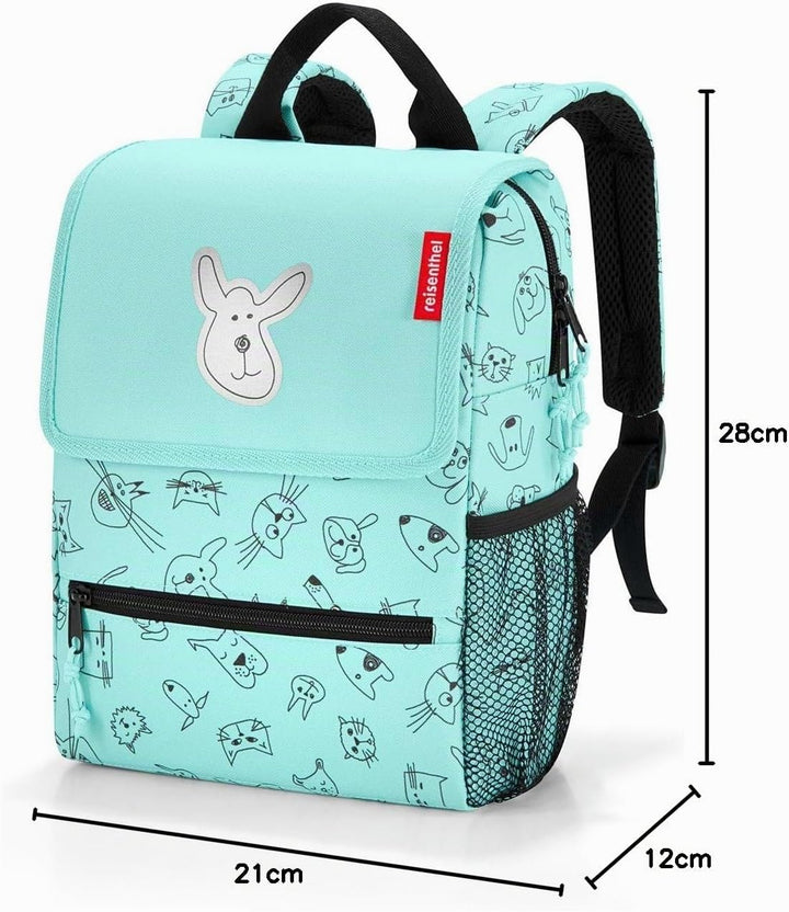 reisenthel backpack kids Kinder-Rucksack 21 x 28 x 12 cm/5 l cats and dogs mint, Cats And Dogs Mint