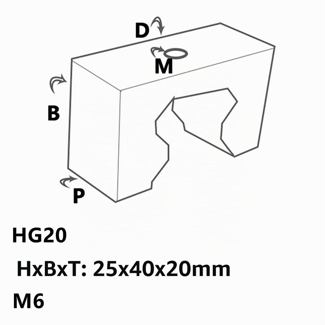 CNCMANS 4 STÜCKE HG20 Fester Block for HGW20 HGR20 Linearführung Befestigungsring Schienenbegrenzung