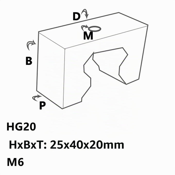 CNCMANS 4 STÜCKE HG20 Fester Block for HGW20 HGR20 Linearführung Befestigungsring Schienenbegrenzung