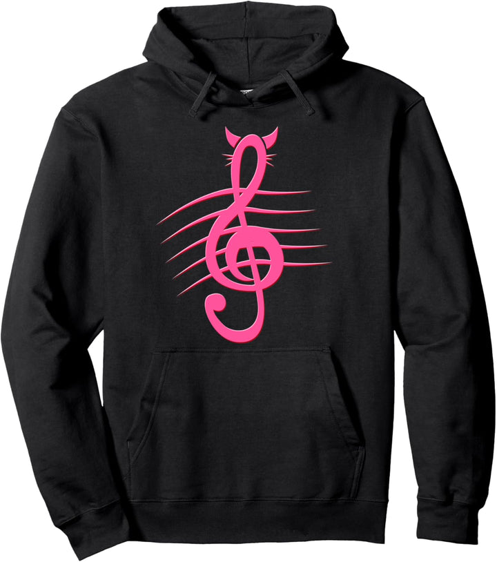 Notenschlüssel T-Shirt - Katze als Violinschlüssel Musiker Pullover Hoodie
