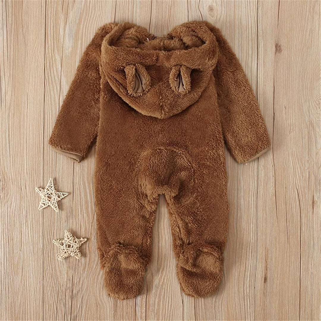 Ohrenfüssiger Säuglingsoverall mit Kapuze Mädchen Babymantel Strampler Jungen Fleece Jungen Strample