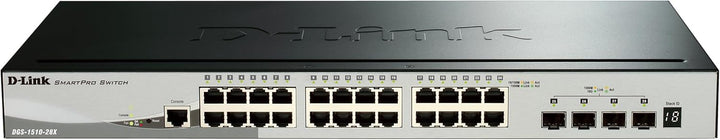 D-Link DGS-1510-28P/E, 28-Port Layer 2/3 Smart Managed Gigabit Stack Switch (24x 10/100/1000 Mbit/s