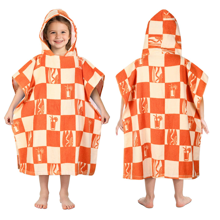 Kato Tirrinia 100% Baumwolle Badeponcho Strandtuch 90-120cm Kinder, Absorbierender Bademantel Badeha