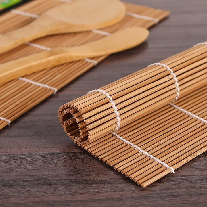 9 STK Sushi Set:2 Bambus Sushi Matte & 5 Paar Sushi Stäbchen & 1 Reislöffel & 1 Sushi Messer,DIY Sus