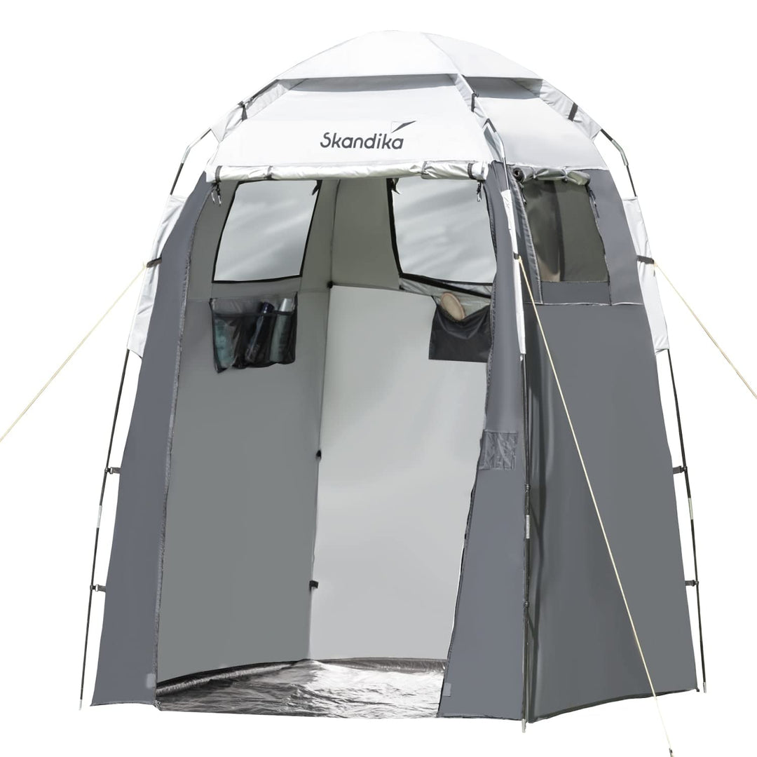 Skandika Camping Duschzelt | grosses Umkleidezelt mit 230 cm Stehhöhe, silberbeschichtet, Blickdicht