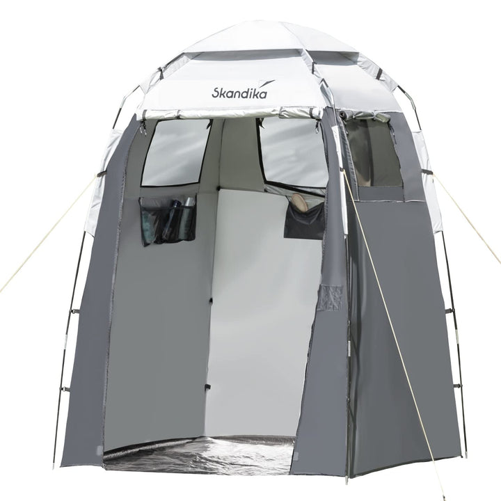 Skandika Camping Duschzelt | grosses Umkleidezelt mit 230 cm Stehhöhe, silberbeschichtet, Blickdicht