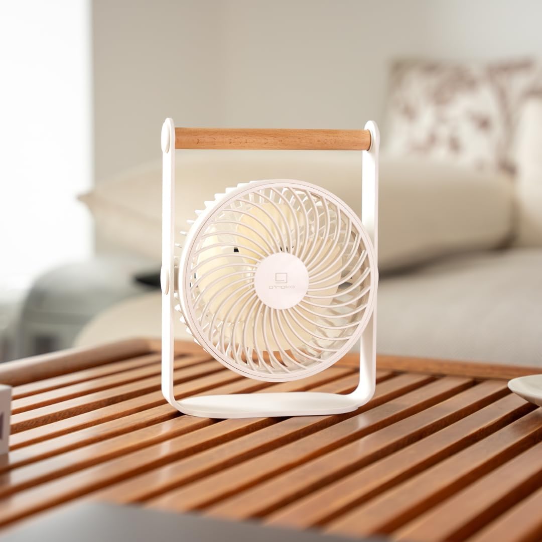 Tragbarer Ventilator, weiss.