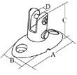 Yacht Steel Verdeckbeschlag, 90°, teilbar, A4, 75x35mm, 47mm