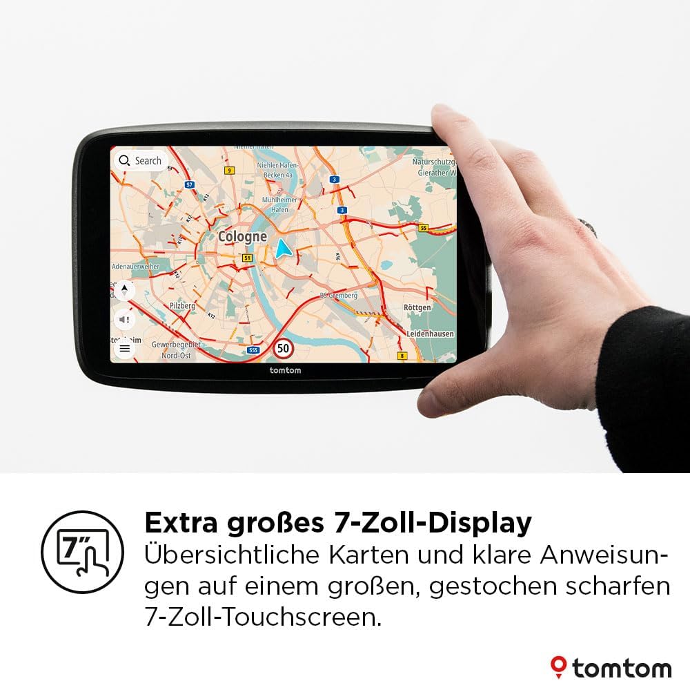 TomTom Pkw-Navi GO Navigator (extra grosses 7-Zoll-Display, Stauvermeidung Dank TomTom Traffic, Kart