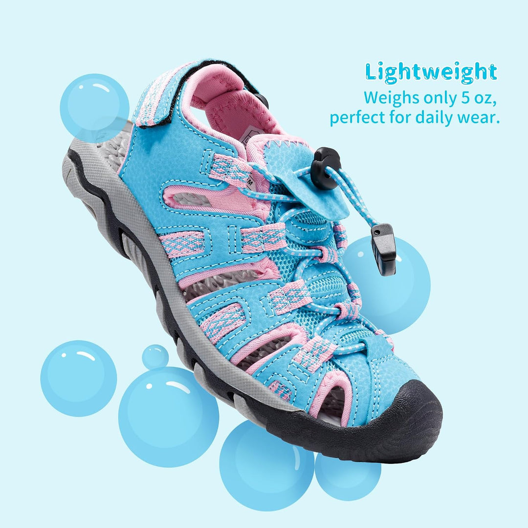 DREAM PAIRS Unisex Kinder 160912-k Sportsandalen 28.5 EU Baby Blau Rosa, 28.5 EU Baby Blau Rosa