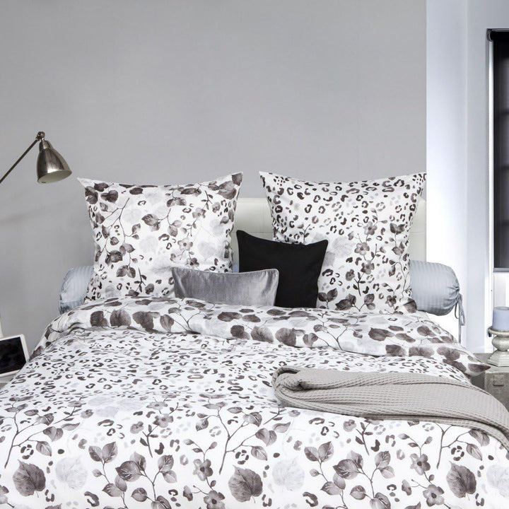 HnL Mako Satin Bettwäsche Milo in schwarz in 155x220 + 80x80 cm 155x220 cm + 80x80 cm, 155x220 cm +