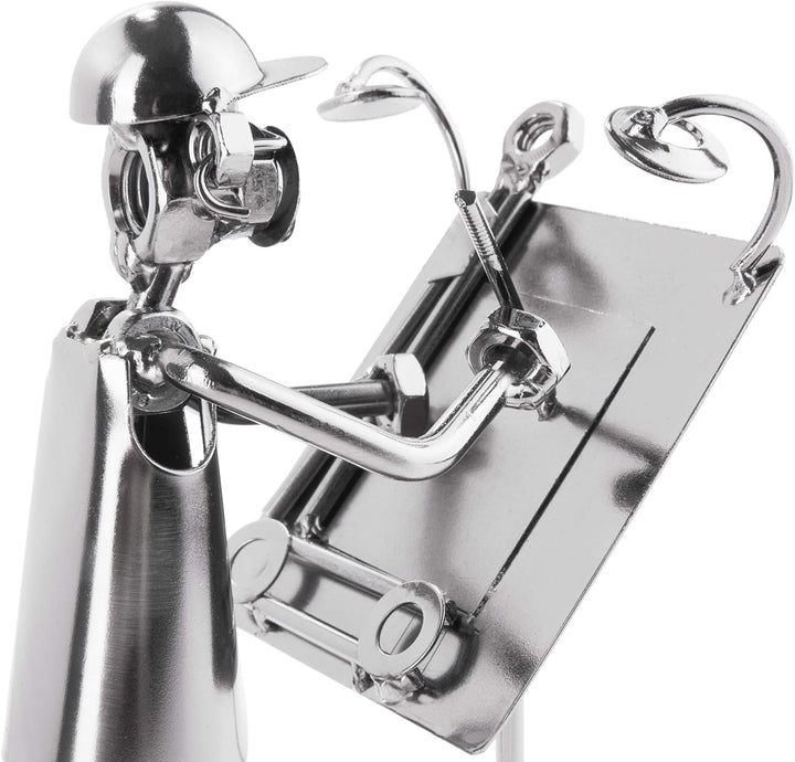 BRUBAKER Schraubenmännchen Architekt - Handarbeit Eisenfigur Metallmännchen Bauplaner - Metallfigur